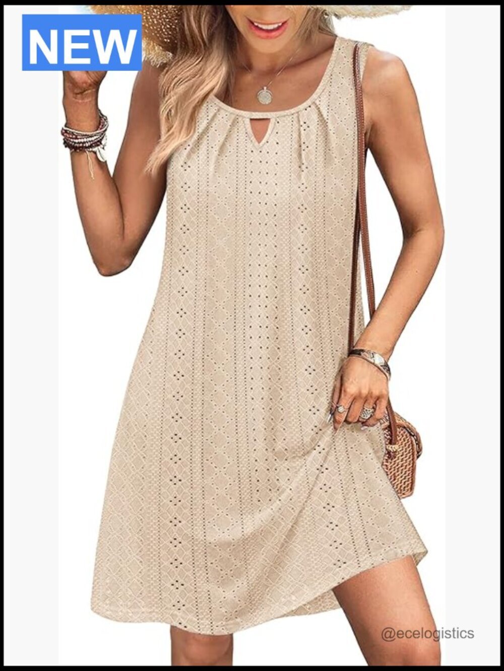 Sleeveless Swimsuit Coverup Dress with Pockets S-2XL